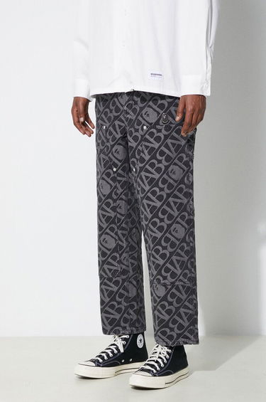 Cargo bukser BAPE A Bathing Ape Metal One Point Double Knee Denim Work Pants Sort | 1J80150052, 3