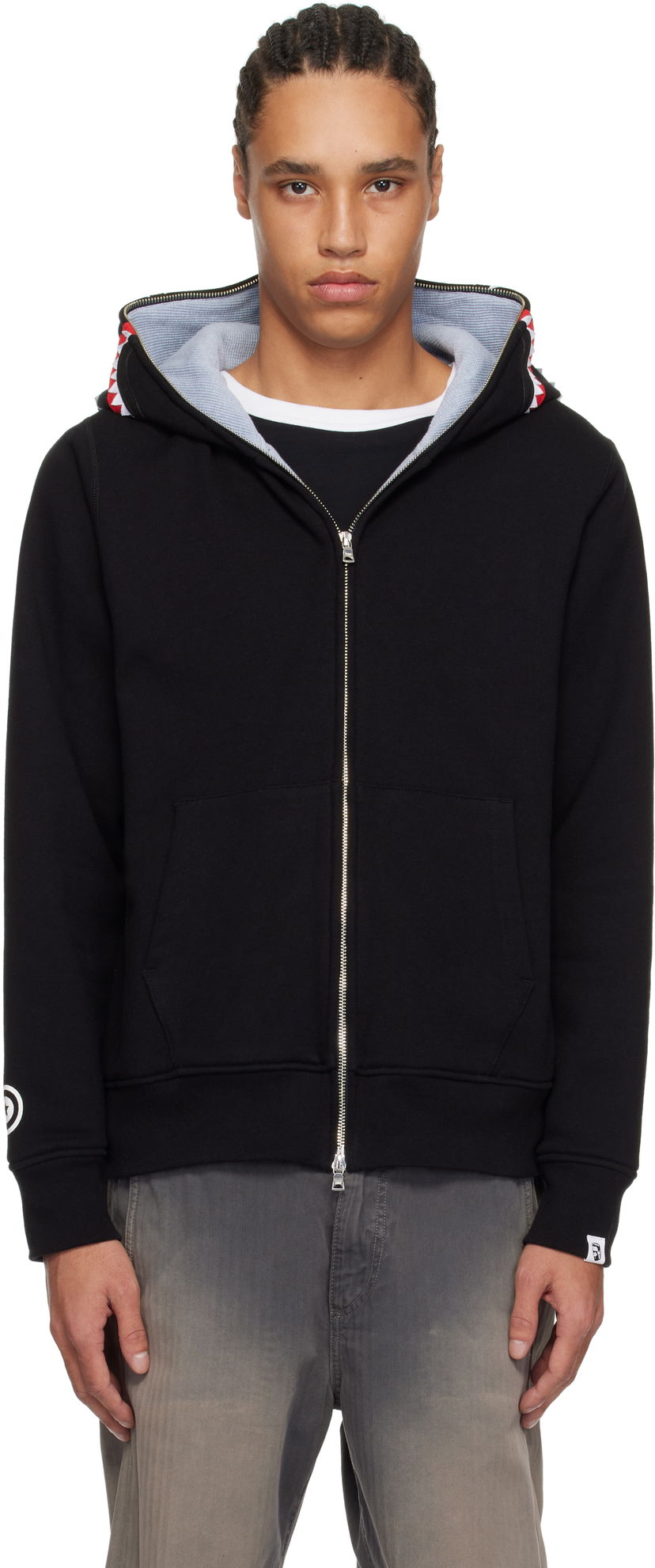 Sweatshirt BAPE A Bathing Ape 2nd Shark Full Zip Hoodie Sort | 001ZPK701006M