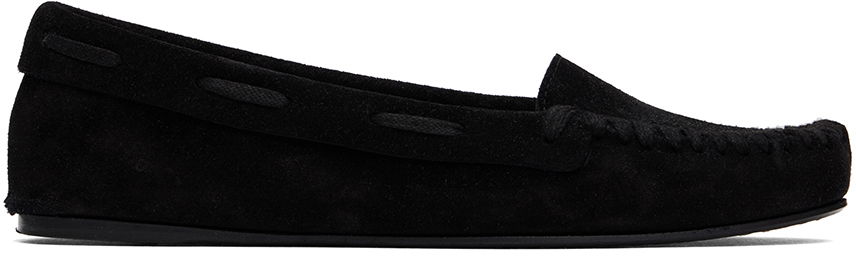 Sneakers og sko The Row Suede Moc Loafers Sort | F1517-L25, 0
