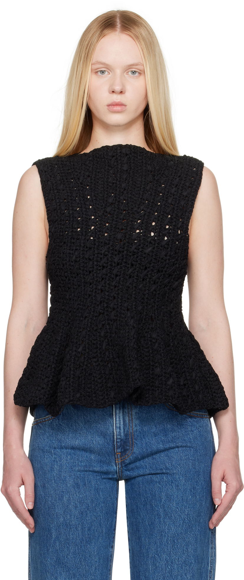 Tanktop Khaite Khaite Yuka Peplum Knit Top Sort | 18006130