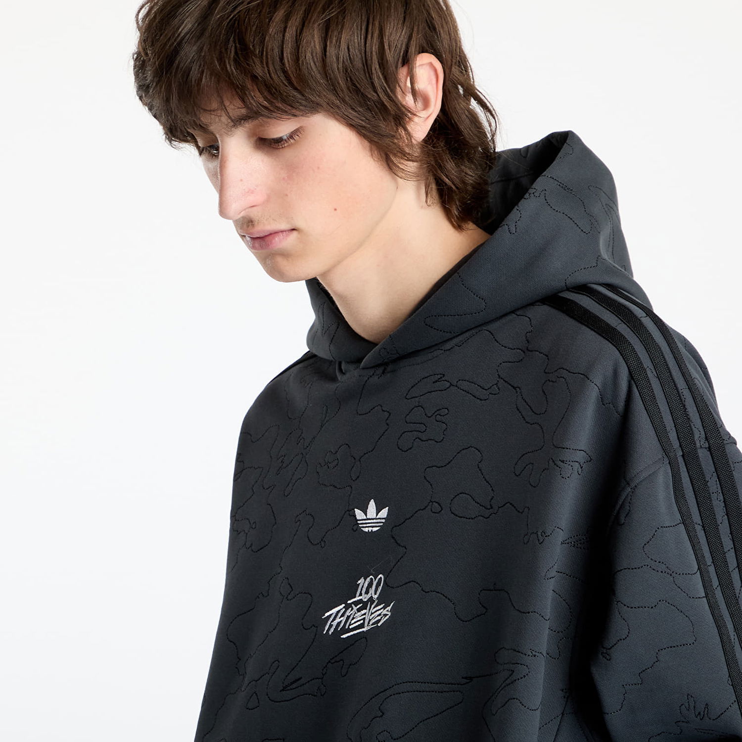 Sweatshirt adidas Originals 100 Thieves Hoodie Sort | JM3258, 1