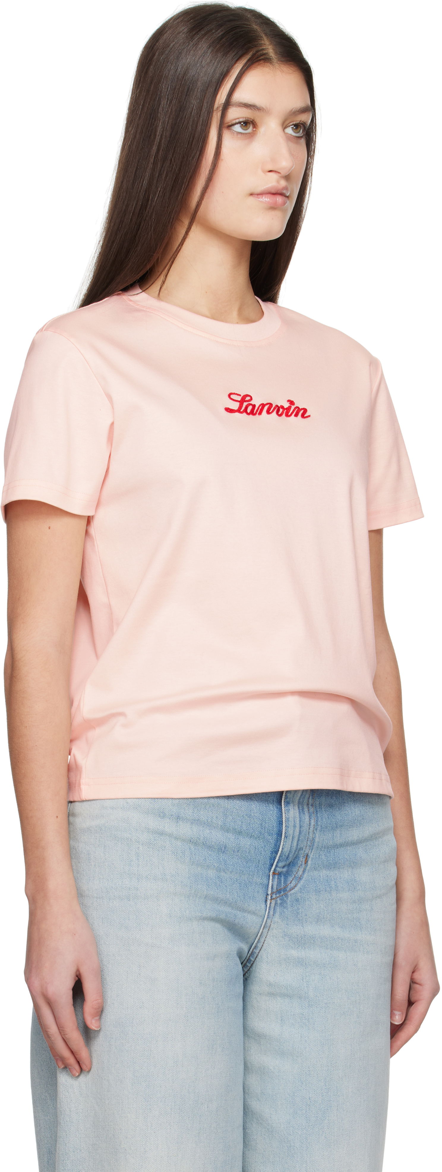 T-shirt LANVIN Lanvin Embroidered T-Shirt Lyserød | RW-TS0030-J134-P25, 1