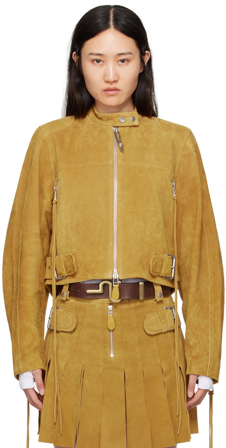 Jakke Eytys EYTYS Uma Cropped Suede Jacket Gul | A322001