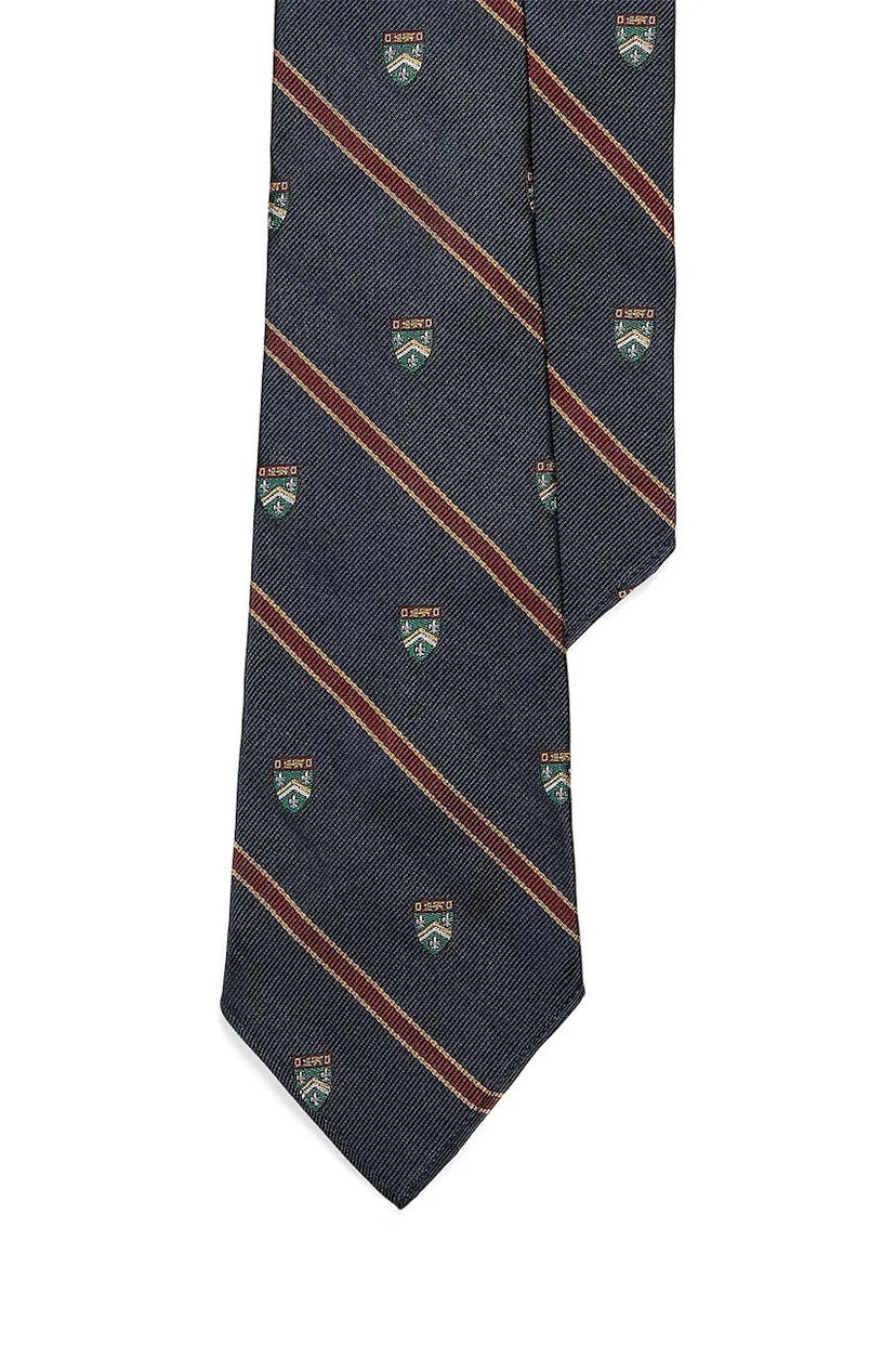 Tilbehør Polo by Ralph Lauren Polo Ralph Lauren Silk Tie with Crest and Stripe Pattern Flerfarvet | 712971857