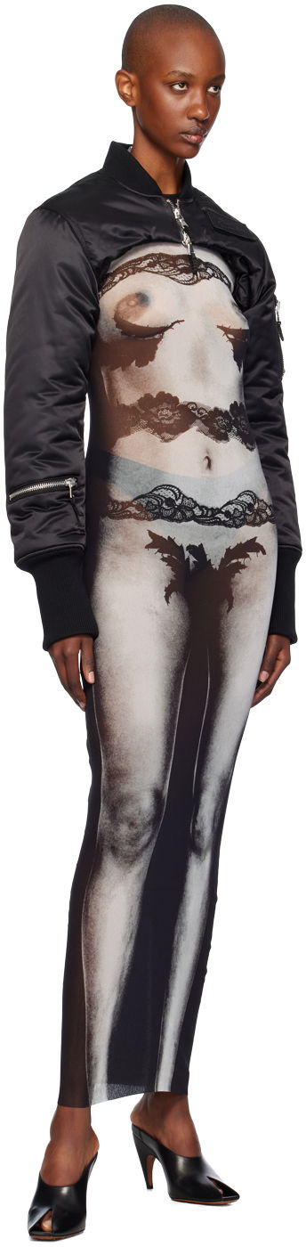Kjole Jean Paul Gaultier Gaultier Printed Mesh Maxi Dress Flerfarvet | 24/31-F-RO269-T564-000201, 3