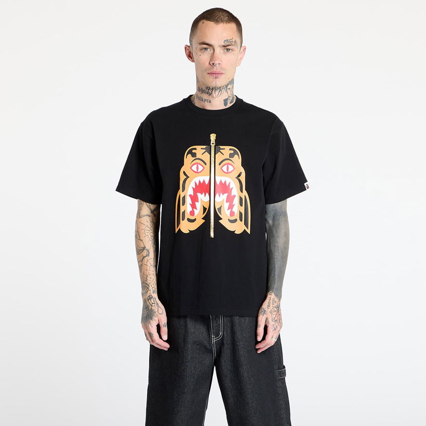 T-shirt BAPE A BATHING APE Colors Tiger Graphic Tee Sort | 001TEL301021MBLK