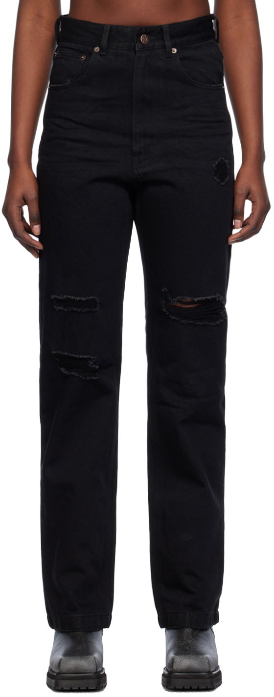 Jeans We11done Distressed Jeans Sort | WD-DP0-24-330-W-BK