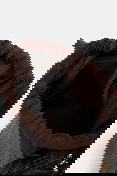 Håndtaske GANNI Bou Braided Handle Crocodile-Embossed Drawstring Bucket Bag Brun | A6697, 4