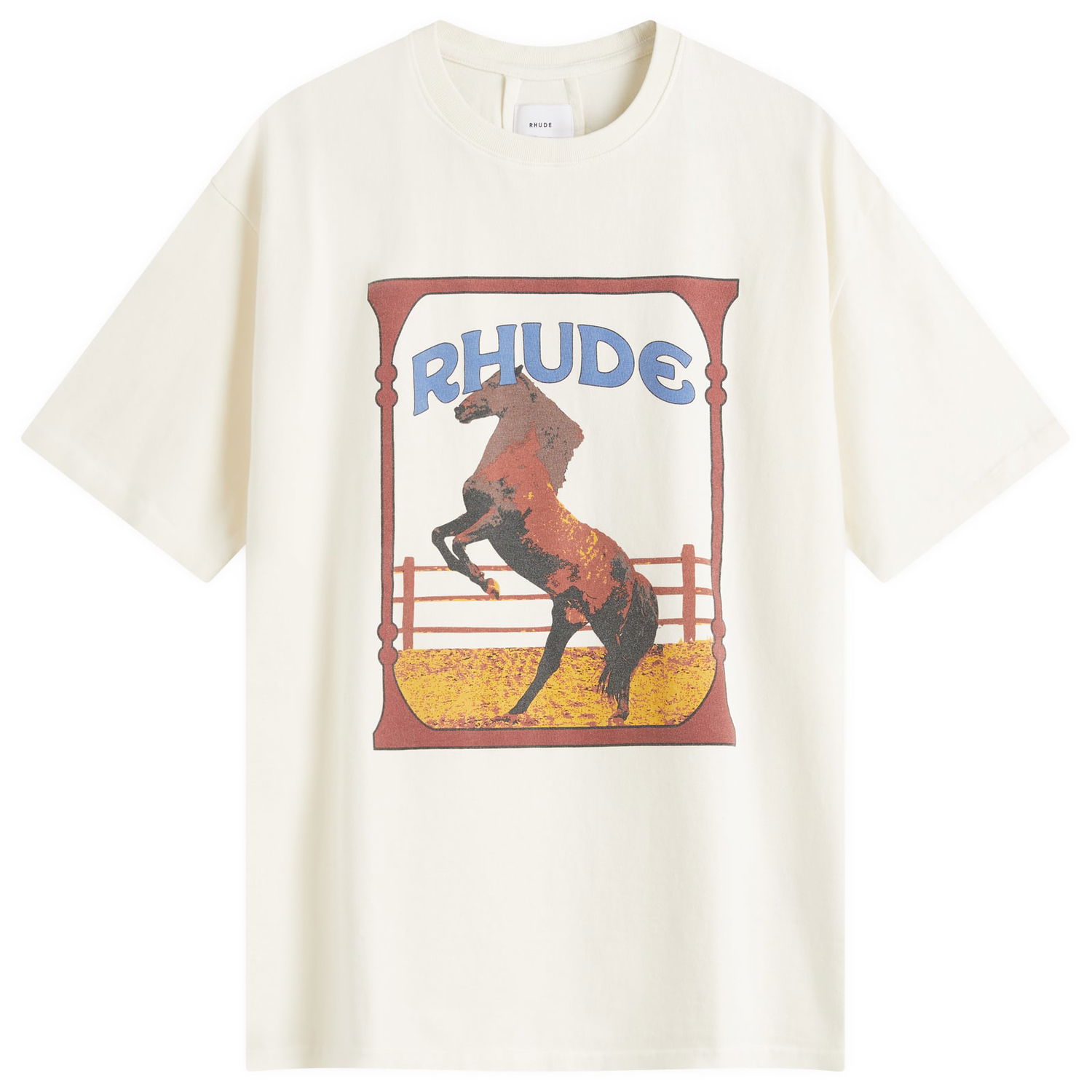 T-shirt Rhude Rhude Cadre Horse Graphic Tee Hvid | RHSS25TT05012-0241, 1