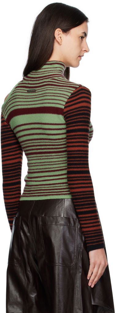 Sweater Andersson Bell Andersson Bell Elodie Multi Stripe Cut-Out Turtleneck Grøn | atb1356w, 2