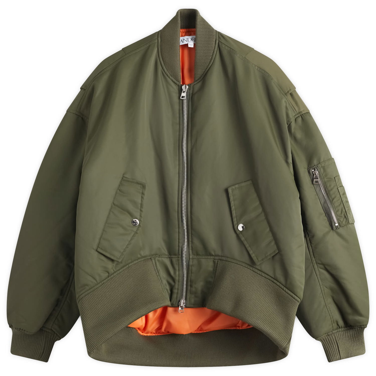 Bomberjakke JW Anderson JW Anderson Oversized Curved Hem Bomber Jacket, Size 10 Grøn | JK0381-PG1696-595, 1