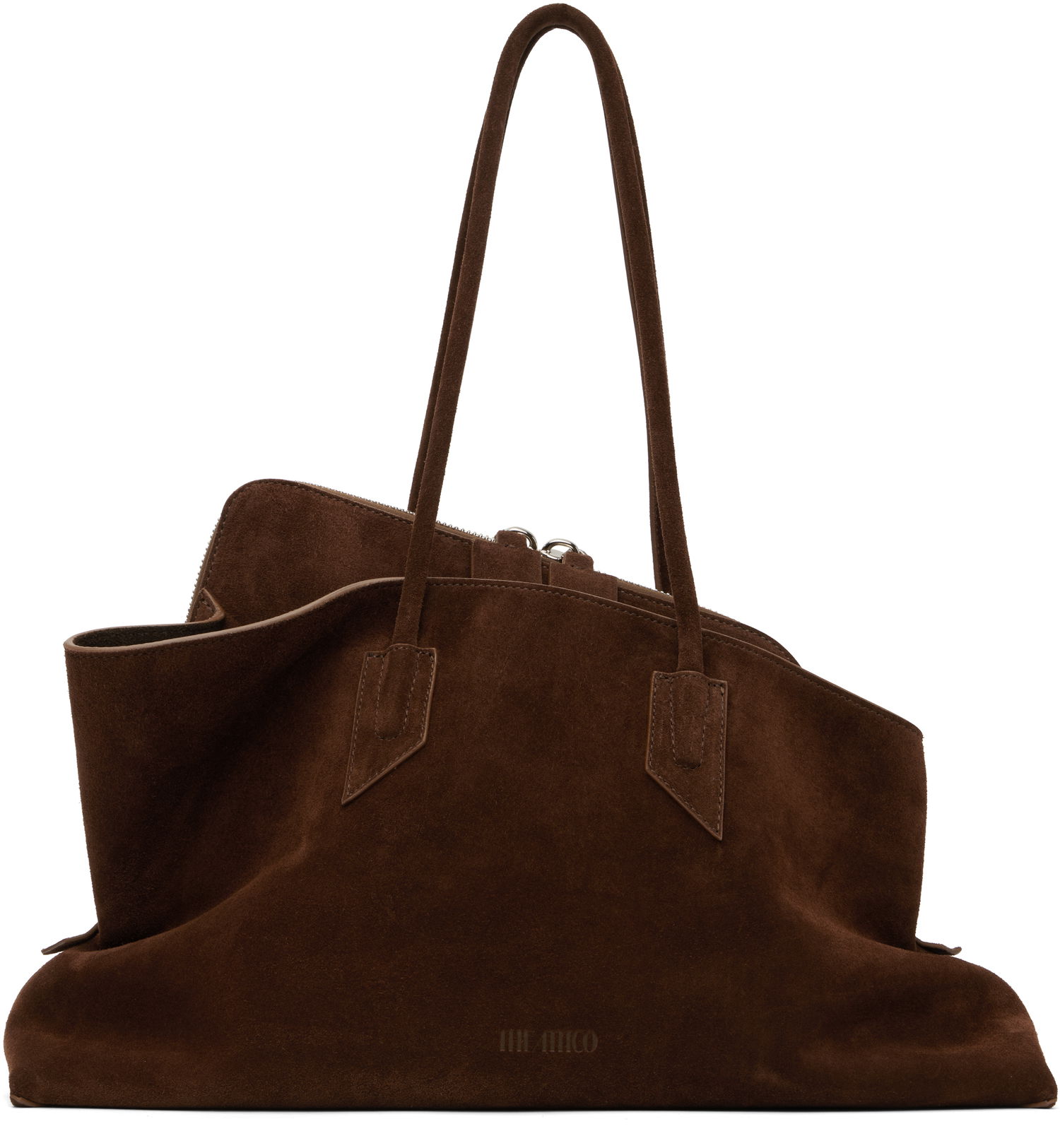 Håndtaske The Attico The Attico 'La Passeggiata' Top Handle Suede Bag Brun | 250WAH00054 LBT007AA, 0