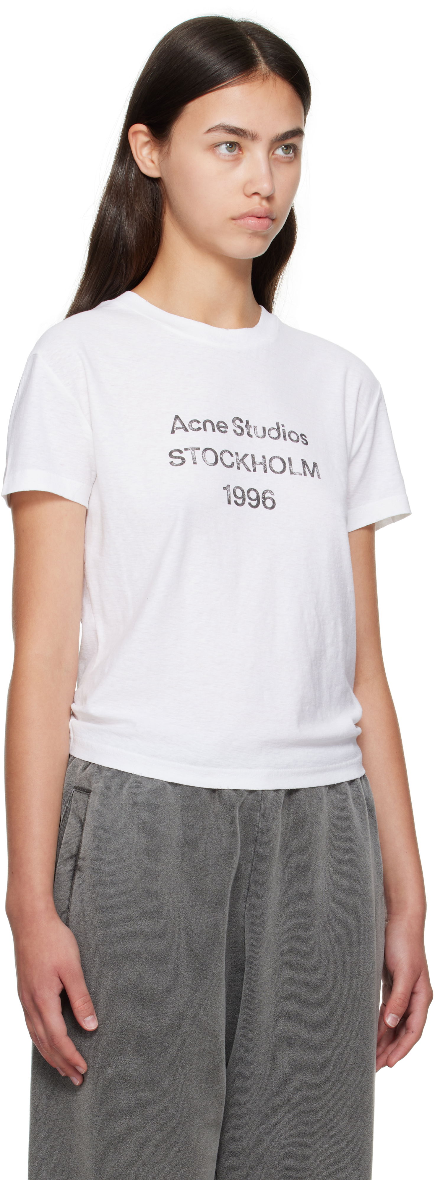 T-shirt Acne Studios Acne Studios Logo T-Shirt Hvid | CL0397-, 1