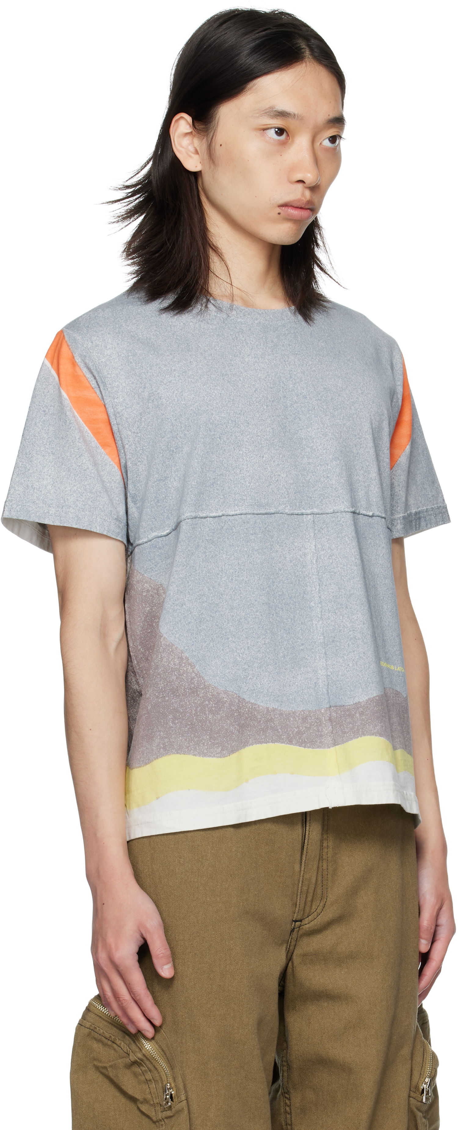 T-shirt Eckhaus Latta Eckhaus Latta Lapped T-Shirt Grå | 301-EL-PF25-V, 1