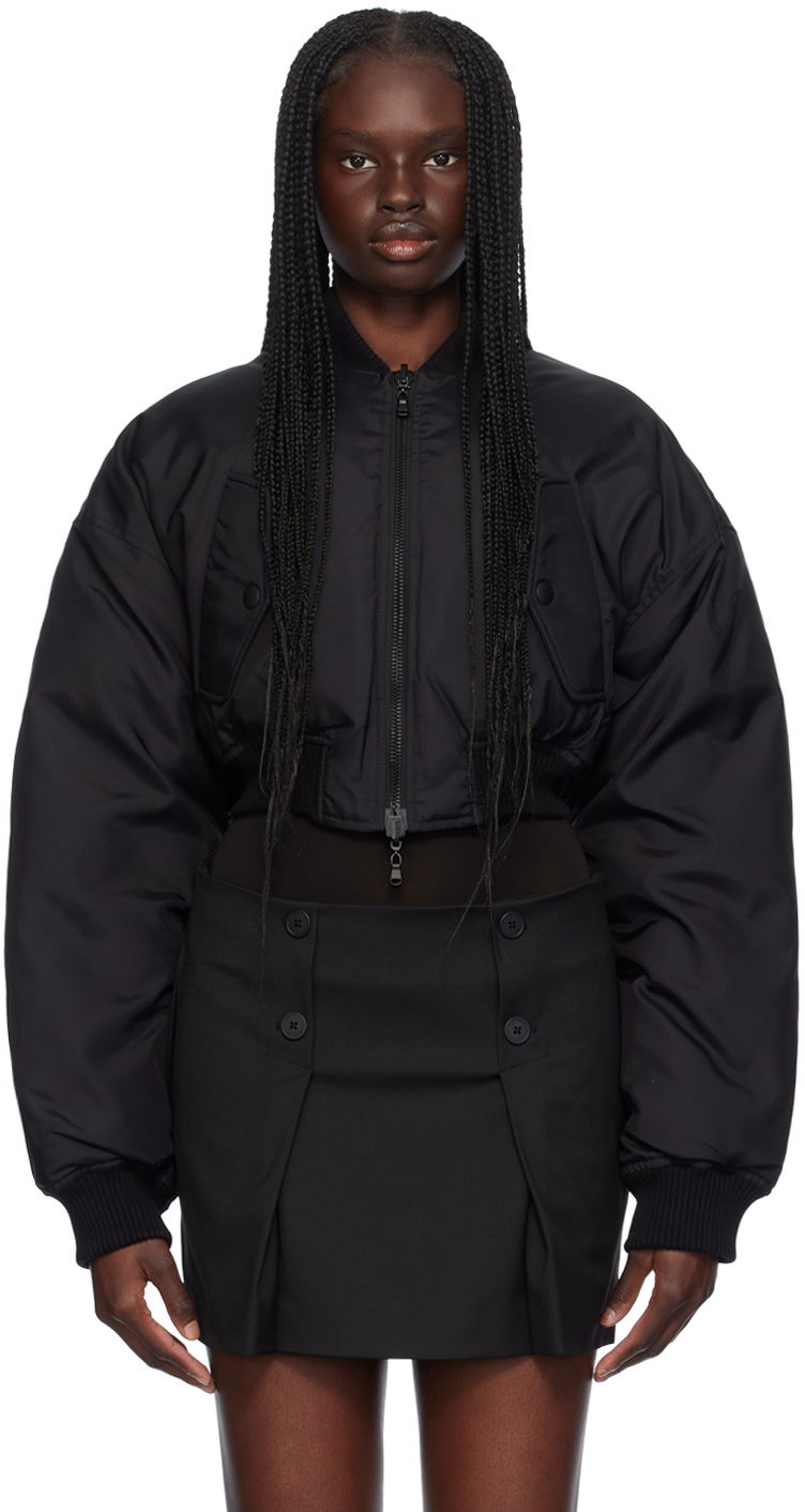 Bomberjakke WARDROBE.NYC Crop Reversible Down Bomber Jacket Sort | W4075PC