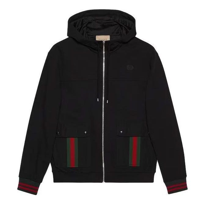 Sweatshirt Gucci Jersey Hooded Jacket With Web Sort | 752187-XJFQV-1043, 0