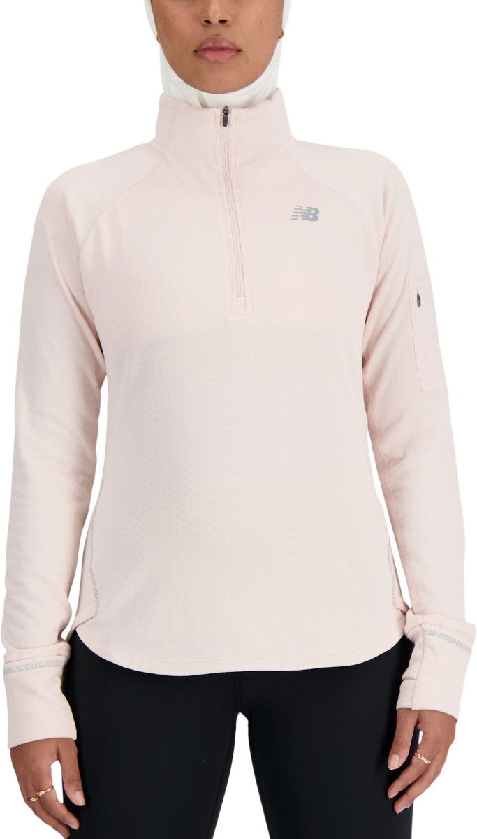 Sweatshirt New Balance NB Heat Grid Half Zip Beige | wt23252-qph, 0