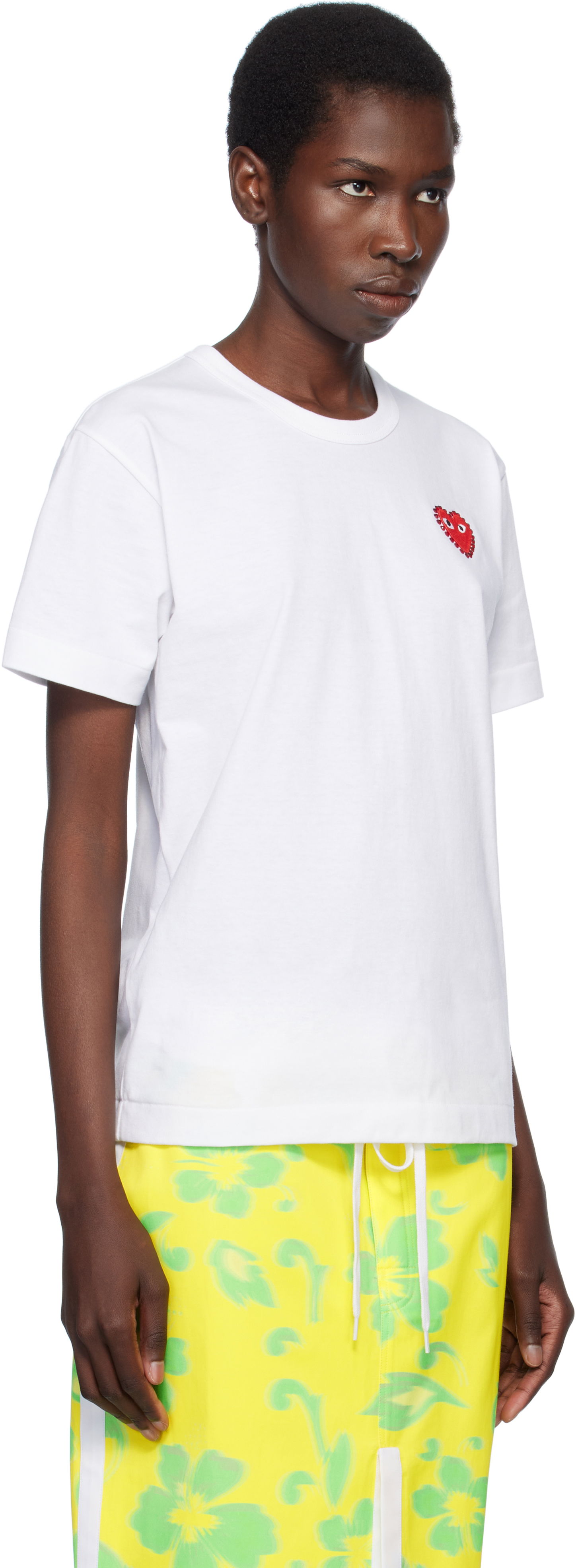 T-shirt Comme des Garçons CDG Play Rhinestone Heart T-Shirt Hvid | AX-T801-051, 1