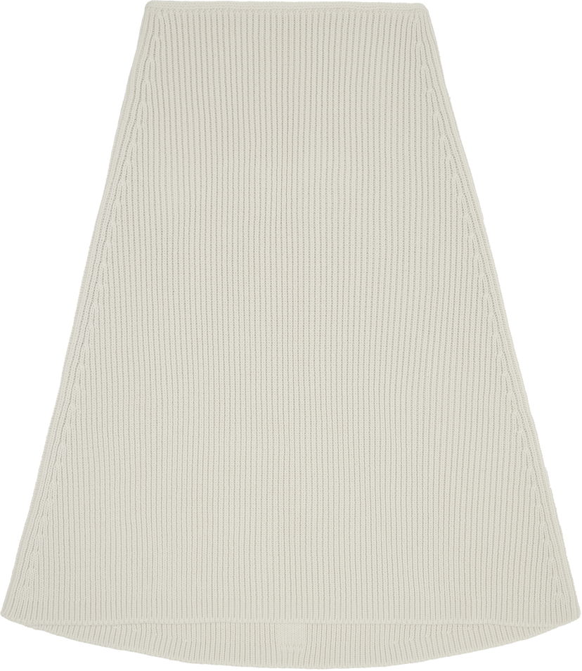 Nederdel Rick Owens Rick Owens Concordians Ribbed Knit A-line Skirt Hvid | RR02E1491 KWVH