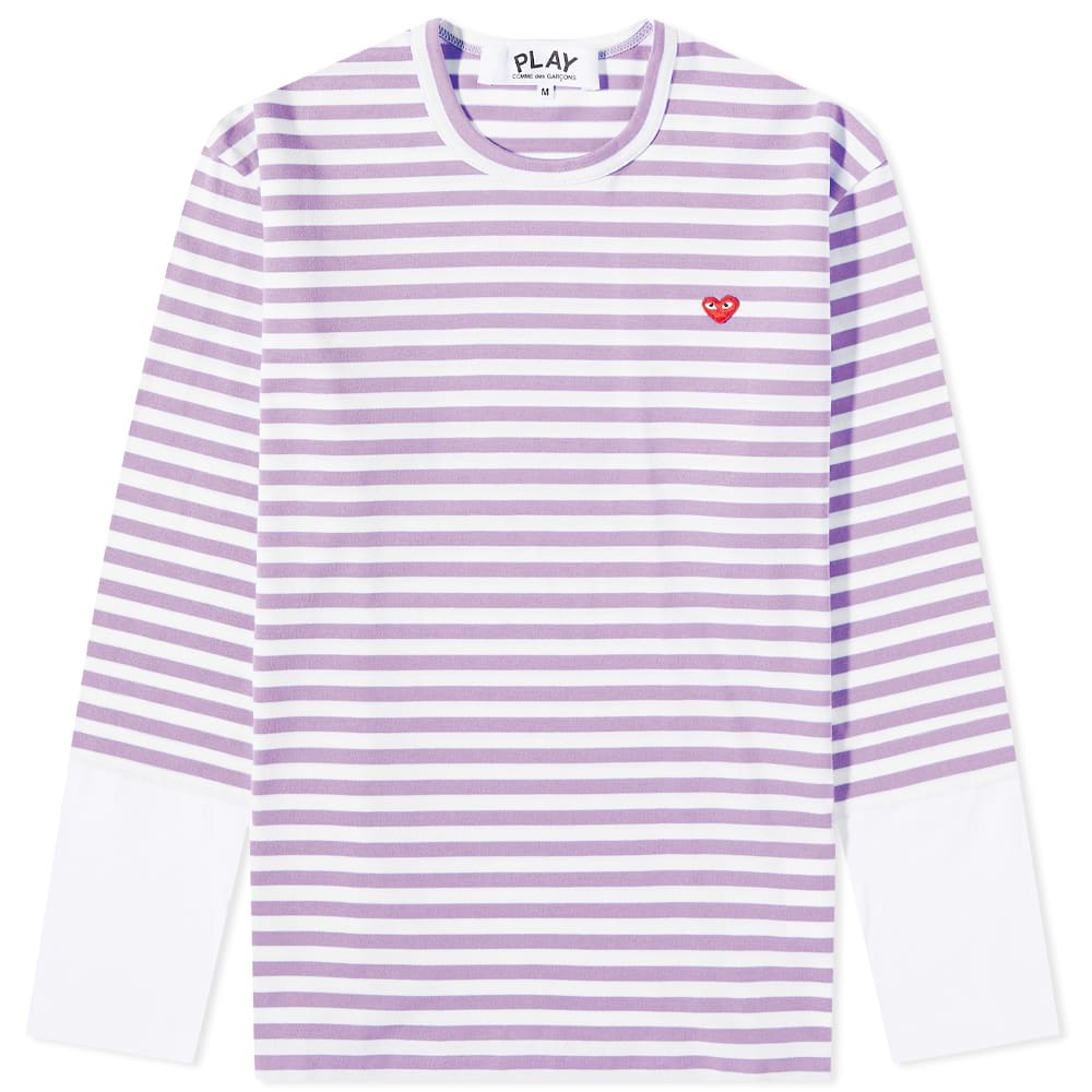 T-shirt Comme des Garçons Play Stripe Contrast Sleeve Tee Lilla | P1T320-4, 0