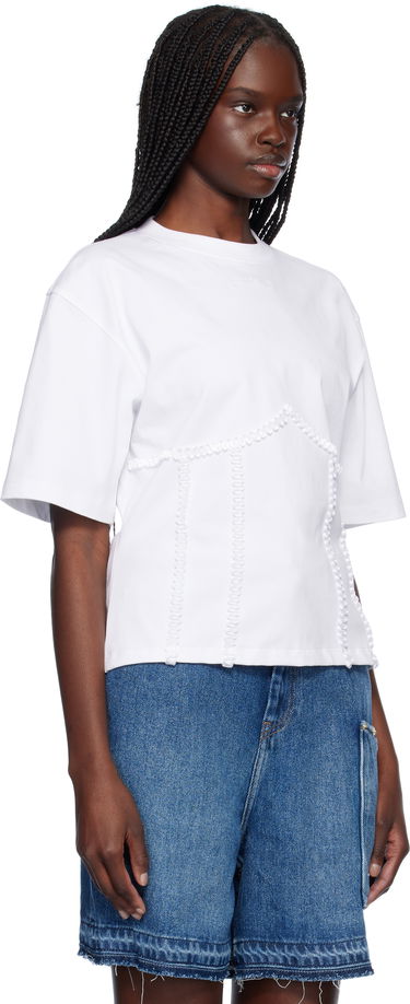 T-shirt GANNI Ganni Cotton Tie Back T-Shirt Hvid | T4149, 1