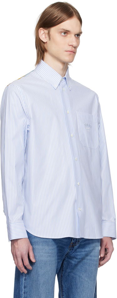 Skjorte Versace Versace Striped Poplin Shirt Blå | 1016210_1A13450, 1