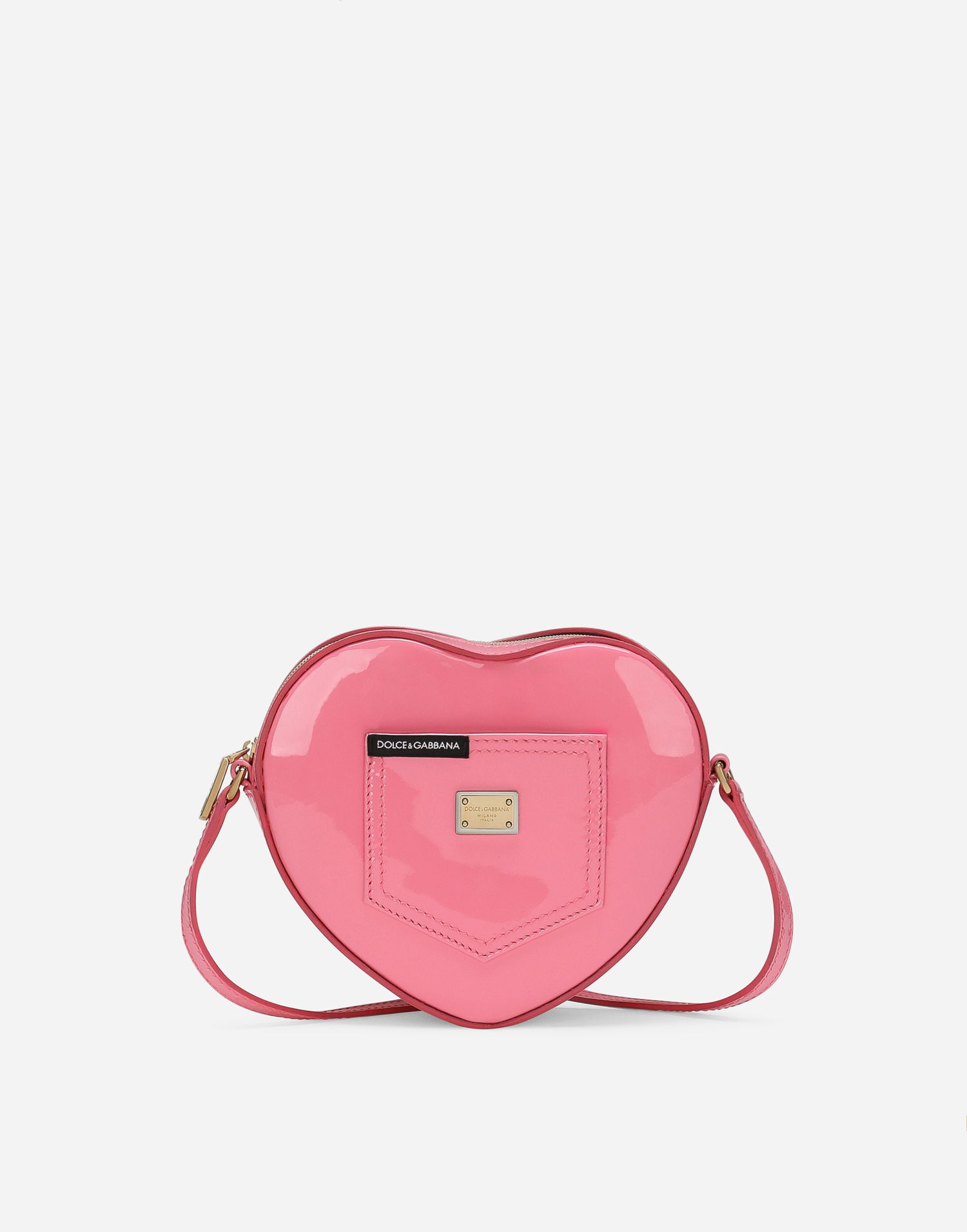 Håndtaske Dolce & Gabbana Dolce & Gabbana Dg Girlie Heart Patent Leather Shoulder Bag Lyserød | EB0248A147180424, 0
