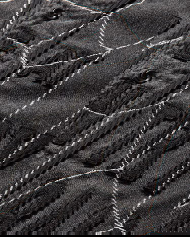 Skjorte KAPITAL Cotton Wool Great Kountry Baseball Shirt with Spiderweb Design Grå | K2505SS215 DARKGRAY, 4