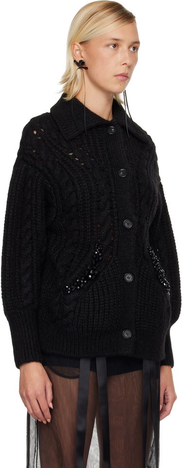 Sweater Simone Rocha Simone Rocha Sculpted Chunky Knit Cardigan Sort | MZMK1B 0665, 1