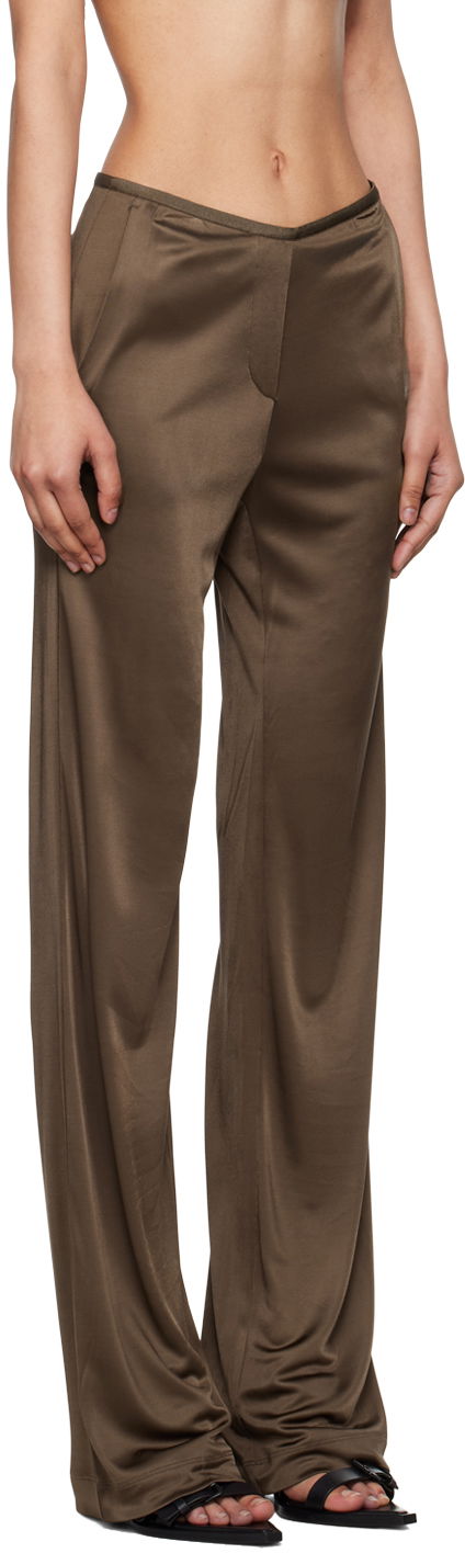 Bukser Helmut Lang Helmut Lang Car Satin Trousers Brun | O02HW205, 1