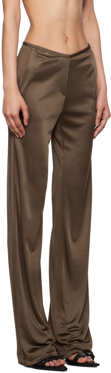 Bukser Helmut Lang Helmut Lang Car Satin Trousers Brun | O02HW205, 1