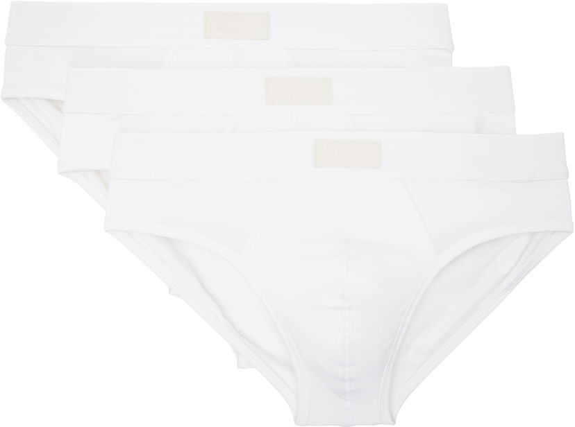 Krop SKIMS Three-Pack Cotton Briefs Hvid | BO-BRF-5633M