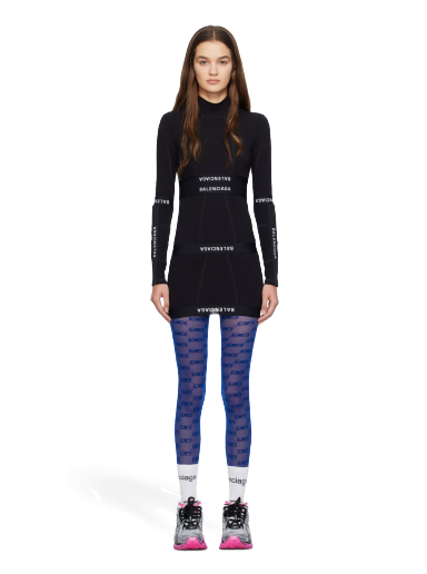 Kjole Balenciaga Paneled Minidress Sort | 767077 4B7B2