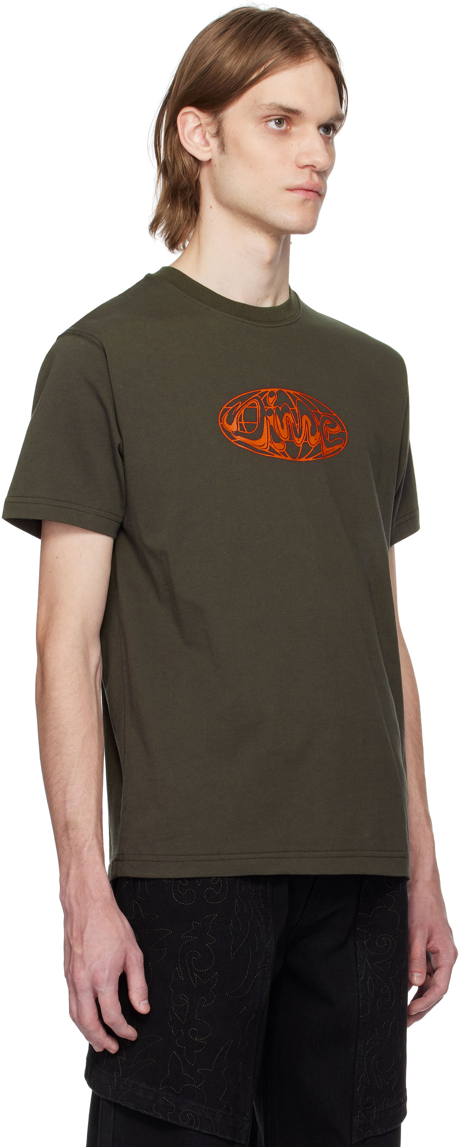 T-shirt Dime Dime Globe T-Shirt Grøn | DIMESP2561BLK, 1