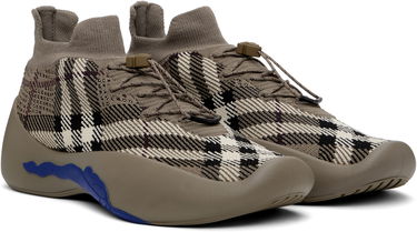 Tøj Burberry Burberry Check Knit Neptune Brun | 8101906, 3