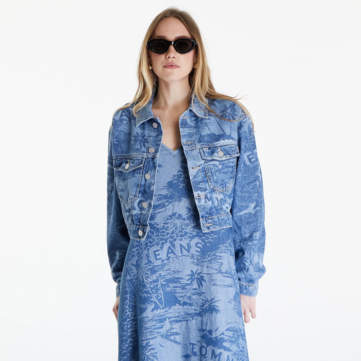 Jakke Tommy Hilfiger Claire Cropped Denim Jacket Denim Blå | DW0DW17664 1A5, 0