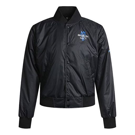 Bomberjakke Nike City Edition Courtside Brooklyn Nets Baseball Jacket Sort | CN1431-010