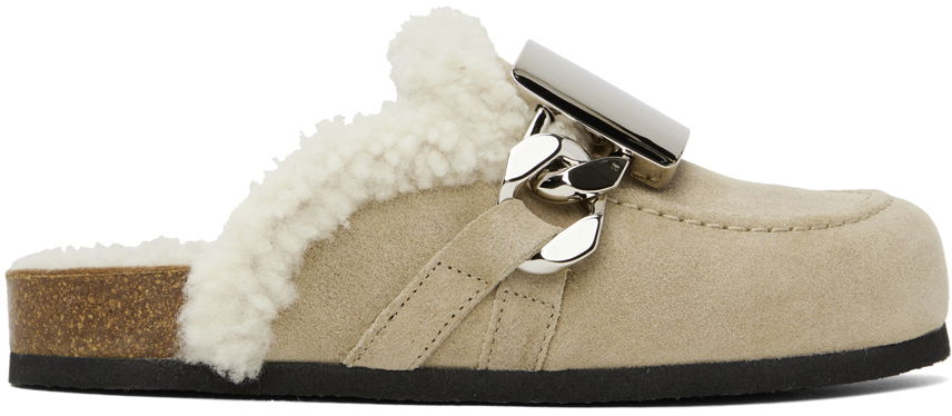 Skopleje JW Anderson JW Anderson Shearling Buckle Loafers Beige | ANW40000B, 0