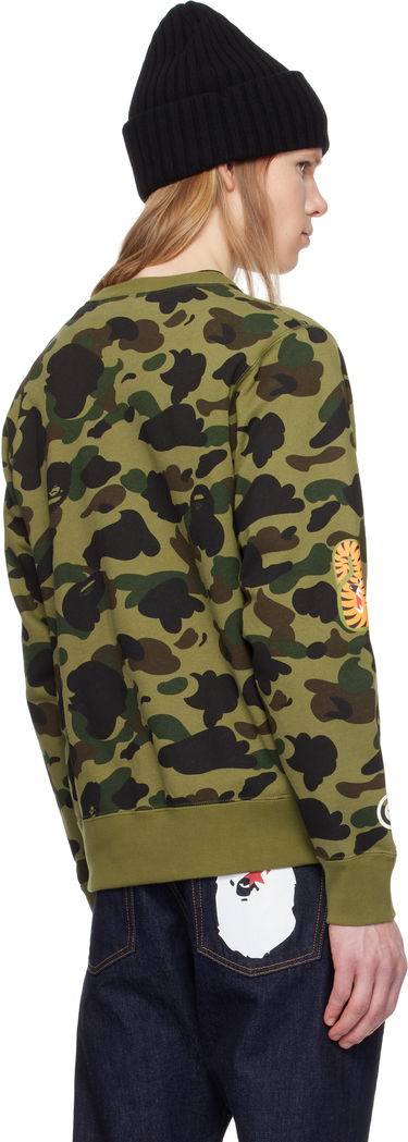 Sweatshirt BAPE A Bathing Ape 1st Camo Shark Crewneck Sweatshirt Grøn | 001SWK801010M, 2
