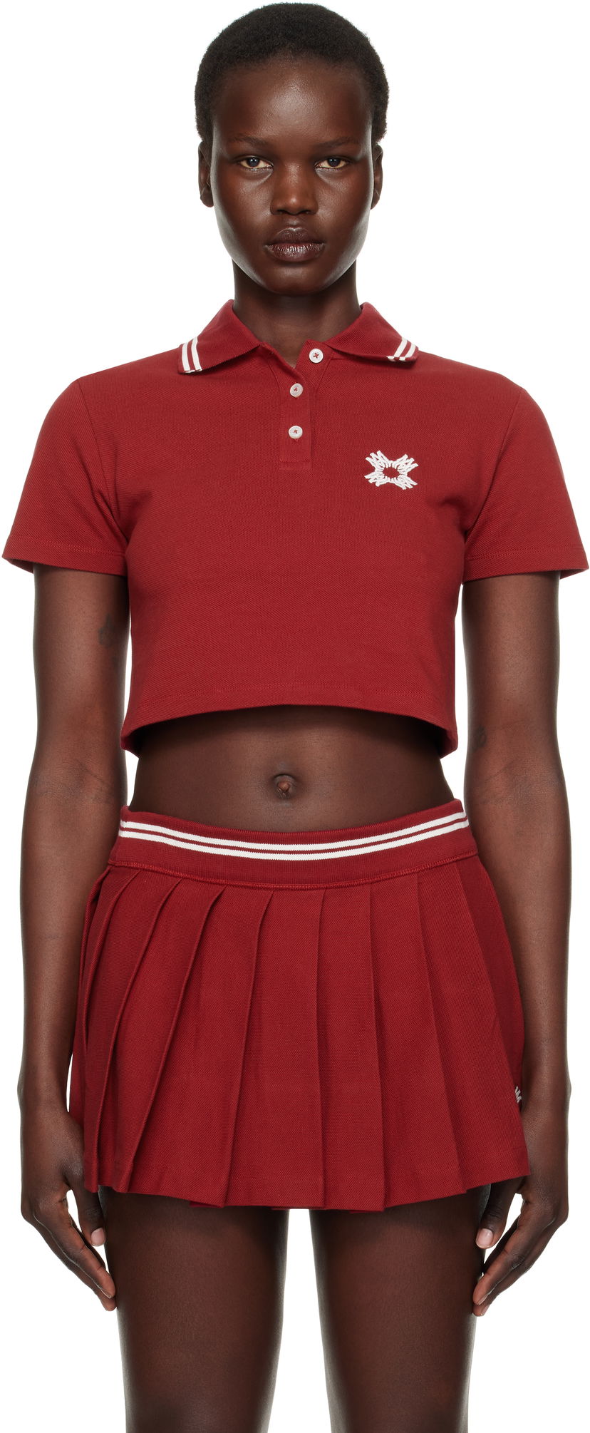 Nederdel AMIRI AMIRI MA Quad Cropped Polo Rød | AWJYPO1001