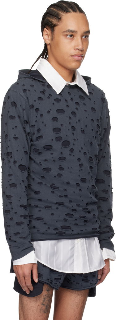 Sweatshirt Acne Studios Acne Studios Layered Knitted Hoodie Mørkeblå | BL0407-, 1