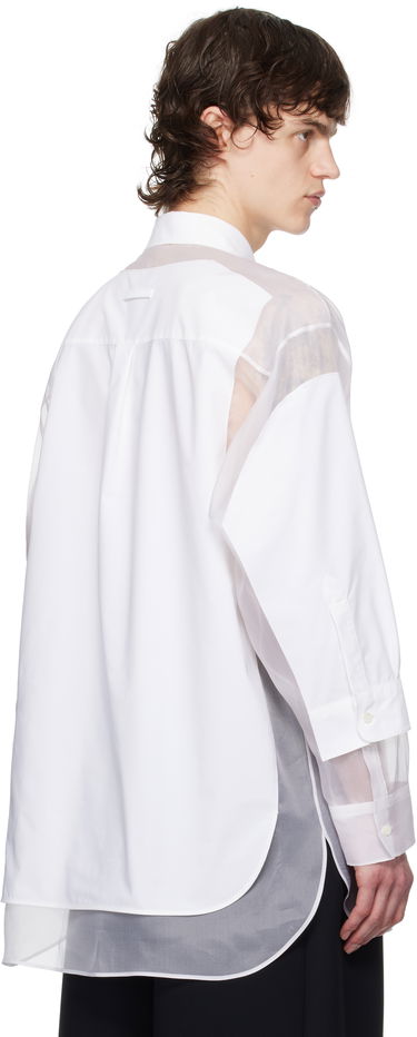 Skjorte Jean Paul Gaultier Jean Paul Gaultier 'The Petit Grand' Sheer Panel Shirt Hvid | 25/33-F-CH091I-C075-01, 2