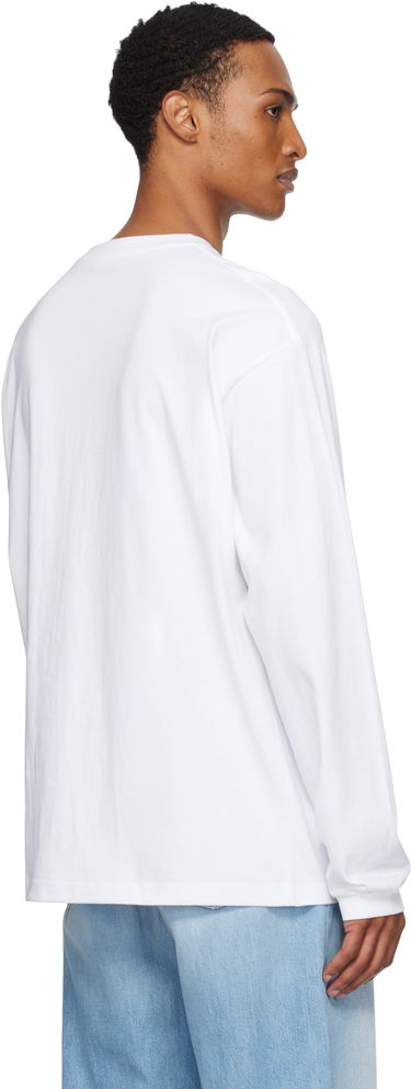 T-shirt We11done We11done Neon Logo Long Sleeve Tee Hvid | WD-TT2-25-754-U-WH, 2