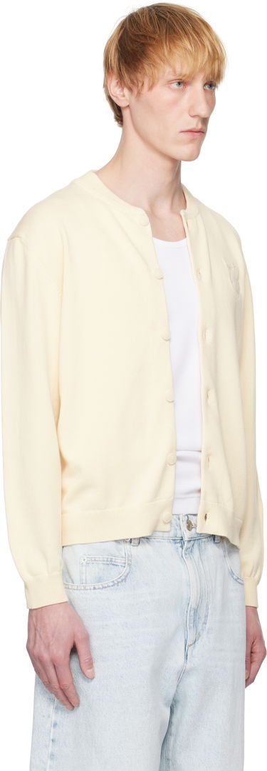 Sweater MAISON KITSUNÉ Maison Kitsuné Fox Head Embroidered Cardigan Gul | OM02135KT1135, 1