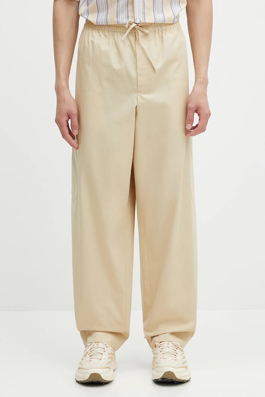 Bukser KENZO Kenzo Wide-Leg Drawstring Pants Beige | FF55PA5019SC.11, 0