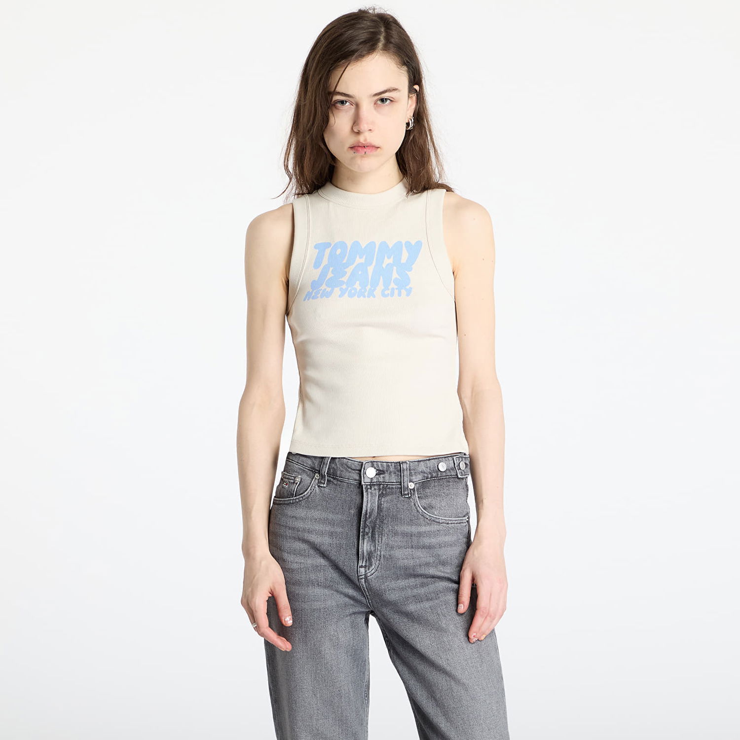 Tanktop Tommy Hilfiger Tommy Jeans Slim Bubble Tank Top Beige | DW0DW21339 ACG, 0