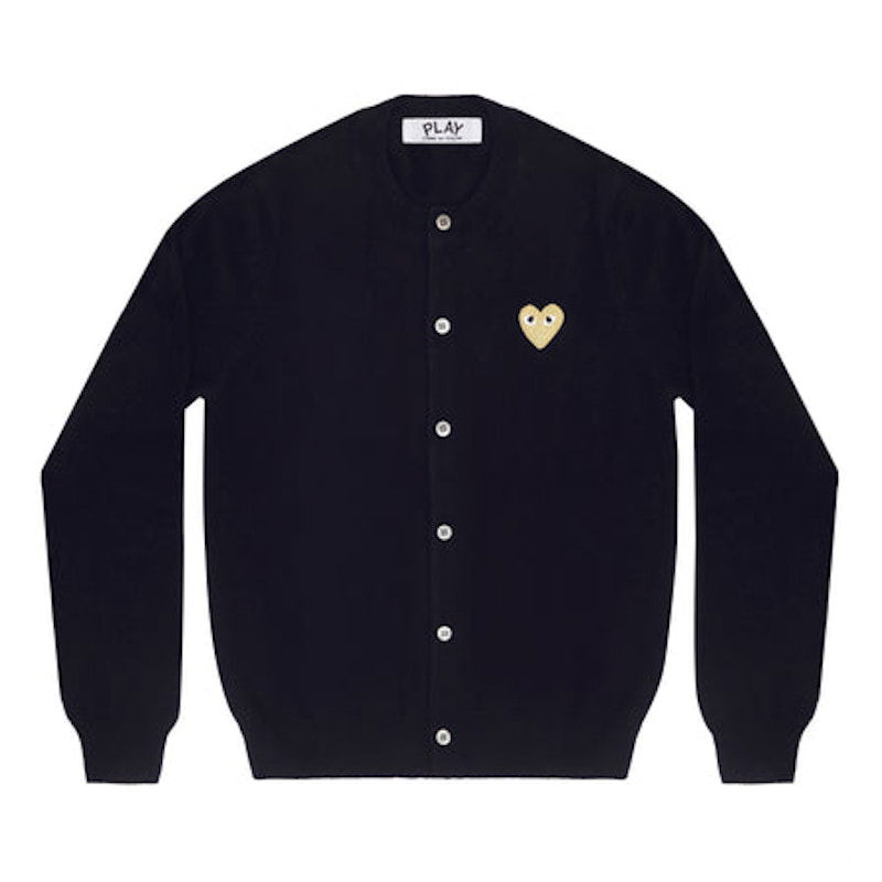 Sweater Comme des Garçons Play Gold Heart Cardigan Sort | AZ-N049-051-2