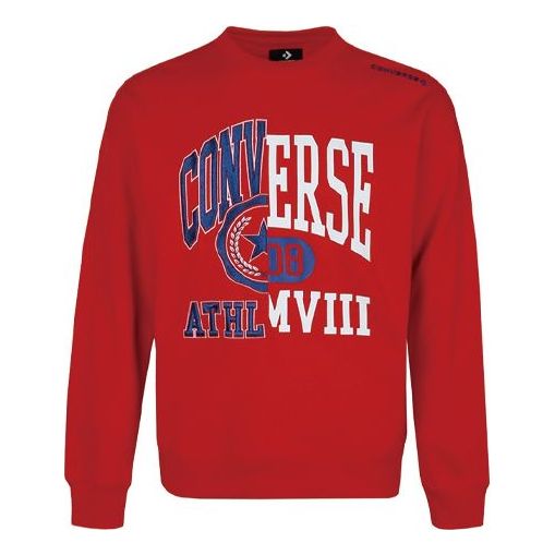 Sweater Converse Converse Logo Sweatshirt Rød | 10018354-A02