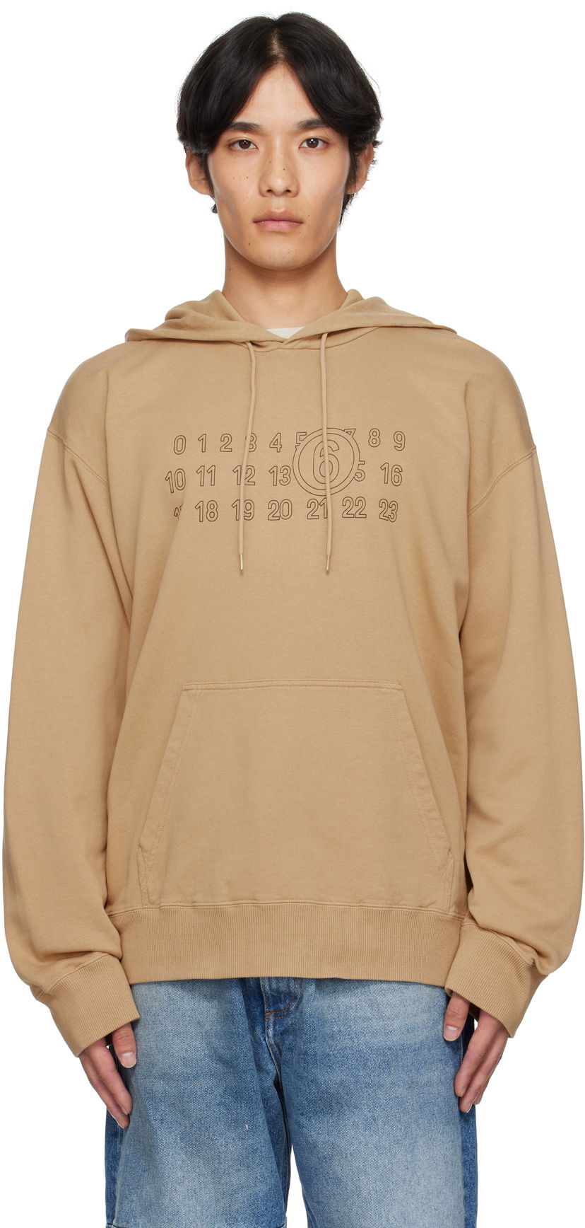 Sweatshirt Maison Margiela MM6 Maison Margiela Cotton Numeric Hoodie Beige | SH0GU0035 M25025