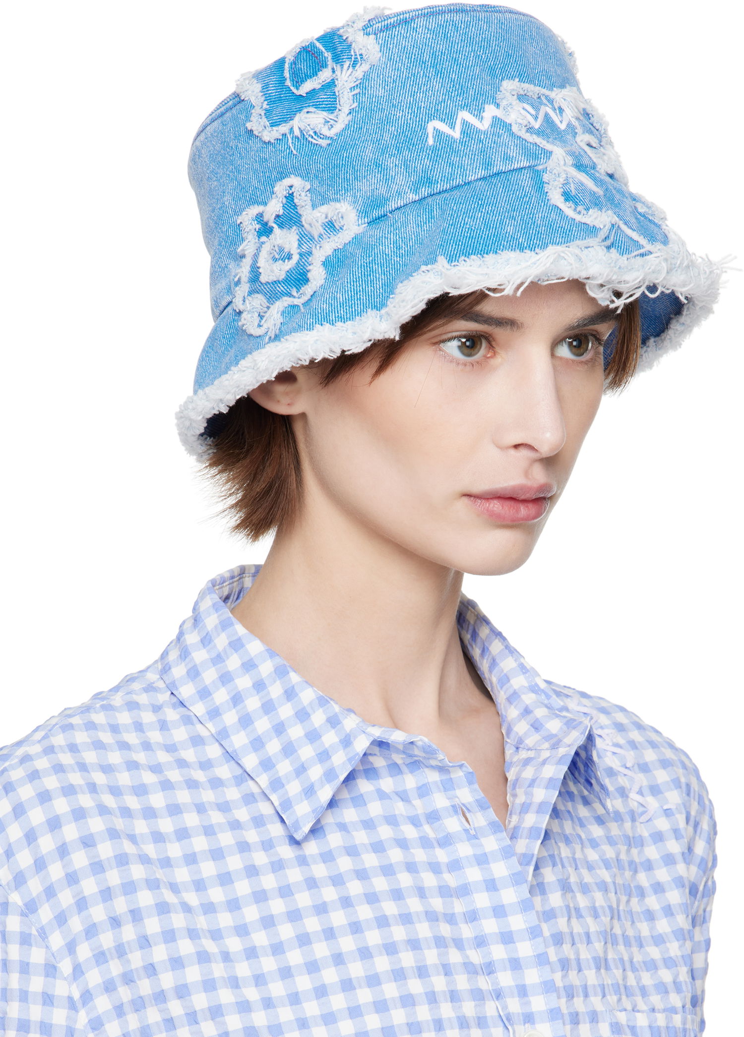 Hat Marni Marni Patched Denim Bucket Hat Blå | CLMC0146U0 USCX34, 1